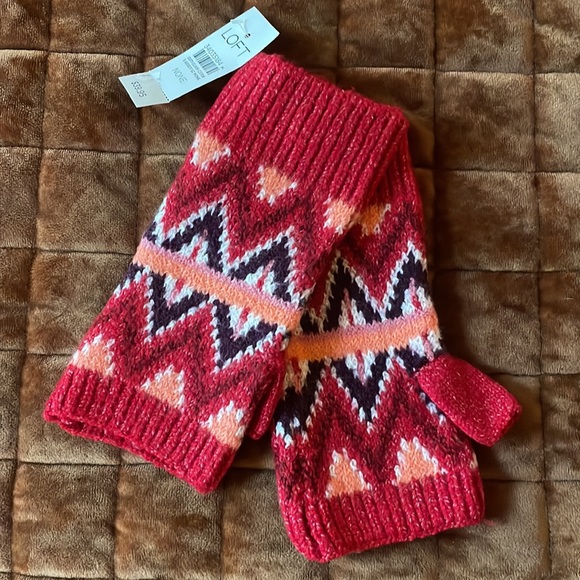 LOFT Red Fair Isle Gloves - Picture 2 of 5
